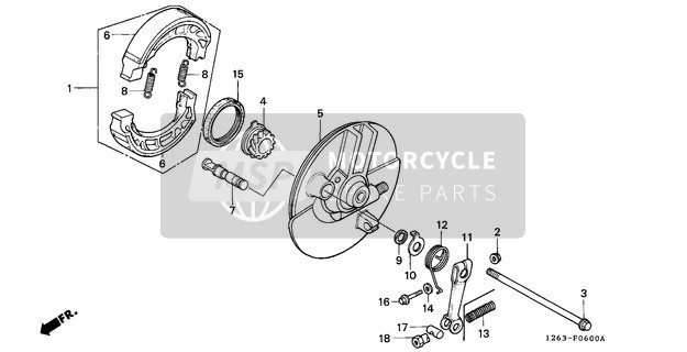 Honda ST50 1989 Front Brake Panel for a 1989 Honda ST50